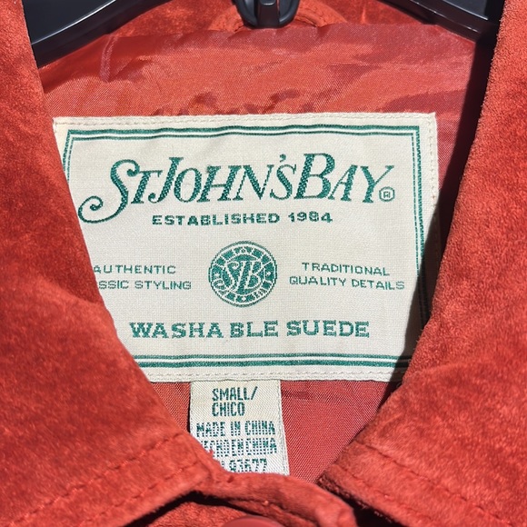 Vintage St. John’s Bay washable suede jacket button down/burnt orange/size small - Picture 3 of 6